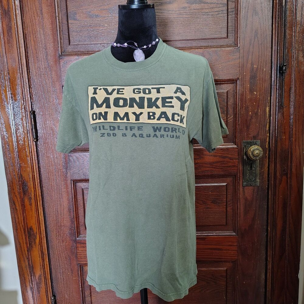 Animal Lover Monkey VTG Wildlife World Zoo & Aquarium Men's Medium/T776